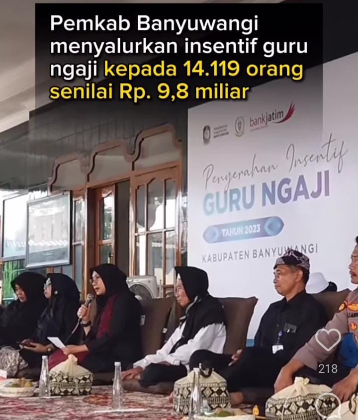 Alhamdulilah! Insentif Guru Ngaji Banyuwangi Tembus Rp 9,8 M, Apresiasi ...