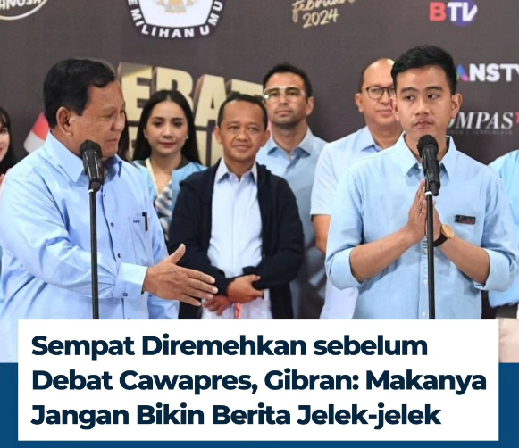 reaksi kontroversial Gibran Rakabuming Raka dalam debat Cawapres.