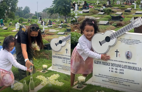 Momen Haru di Makam Glenn Fredly