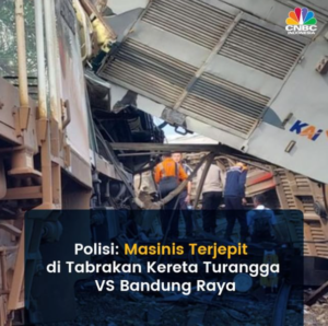 kondisi genting, evakuasi sulit, tabrakan KA, Cicalengka, masinis terjepit