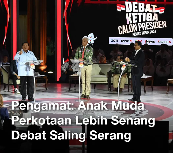 Generasi muda cenderung suka debat yang dinamis