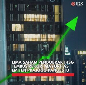 IHSG melonjak ke puncak tertinggi sepanjang masa dengan pencapaian rekor closing 7.323,58, membawa semangat positif dalam perdagangan awal tahun 2024.