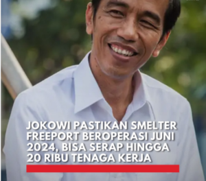 Presiden Jokowi memberikan kabar baik tentang beroperasinya smelter PT Freeport, memperkuat hilirisasi sumber daya alam Indonesia.